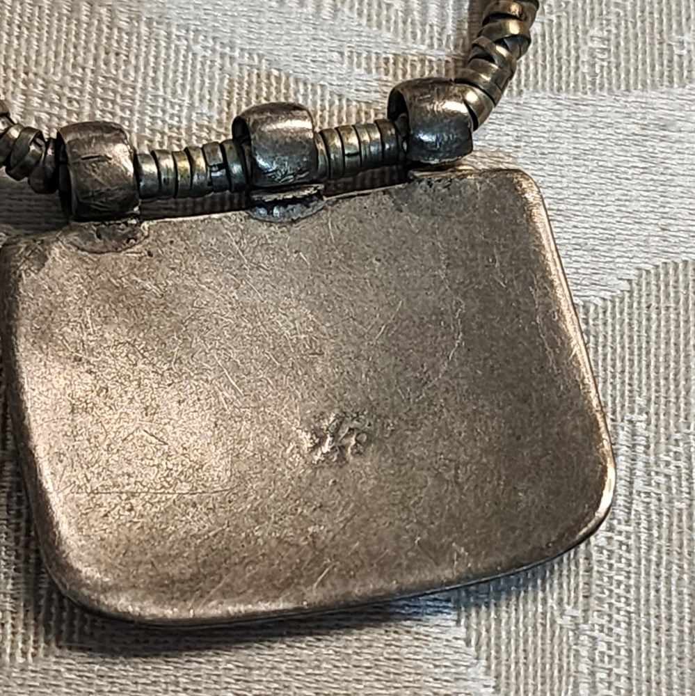 DNMD Limited ANTIQUE Silver Beaded Necklace With Lapis Accents & Enamel Necklace - Picture 10 of 16